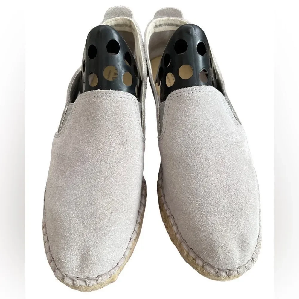 Fabiolas grey/taupe espadrille slip on loafer flat sz 38